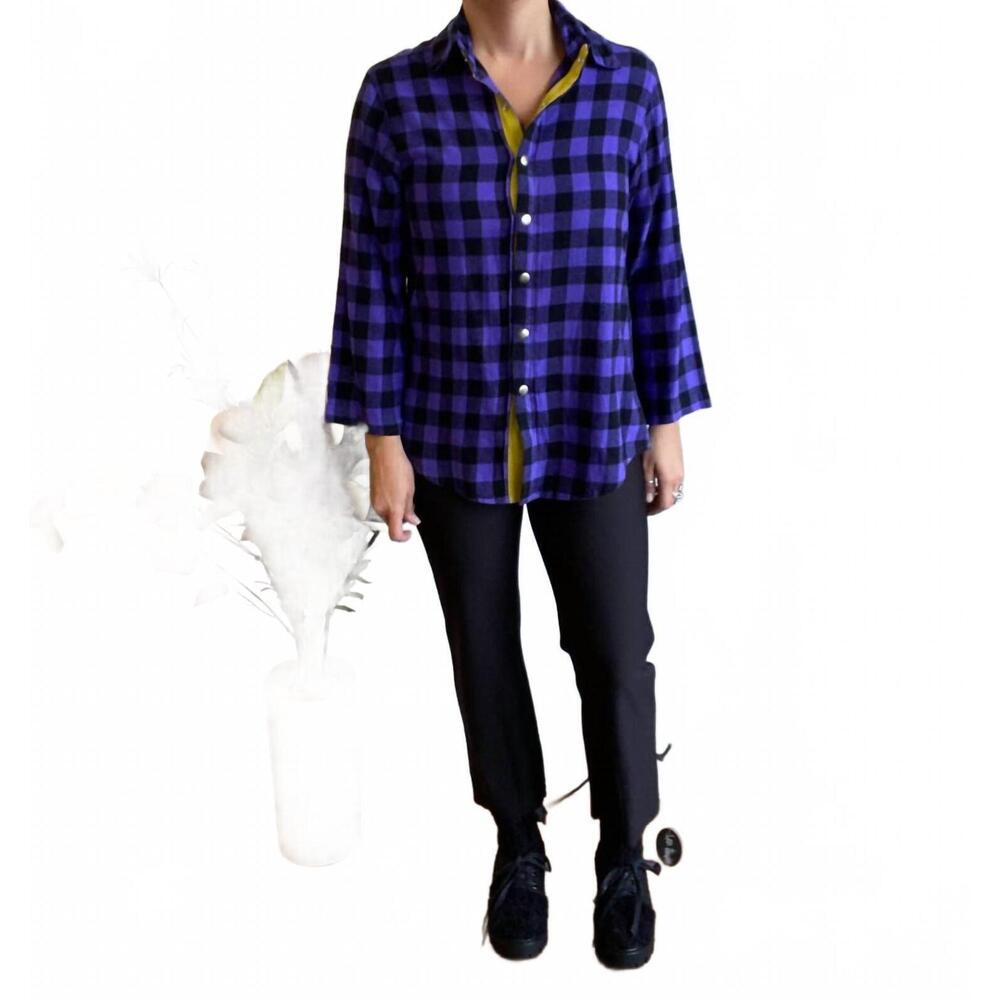 NEW GERTIES flannel legging shirt in iris